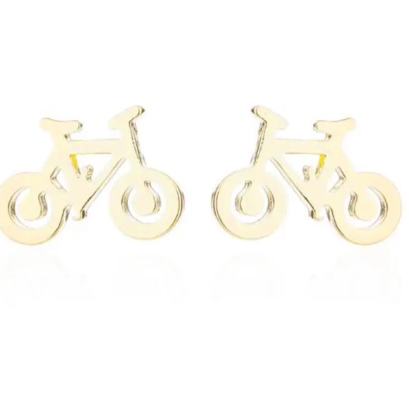 BIKE GOLD Stainless Steel Stud Earrings with Gift Bag - Picture 6 of 7
